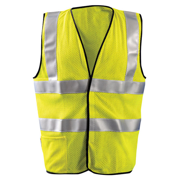 Occunomix FR Class 2 Hi Vis Yellow Mesh Safety Vest LUX-SSFGCFR Front