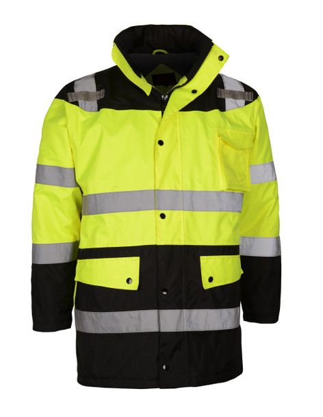 GSS Class 3 Hi Vis Winter Parka with Black Bottom 8501 Front