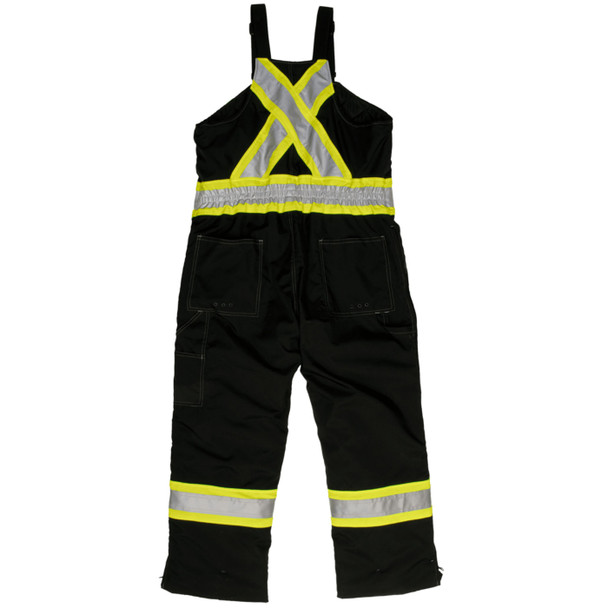 Tough Duck Type E Enhanced Vis Two-Tone X-Back Black Waterproof Insulated Overalls S876-BLK Back