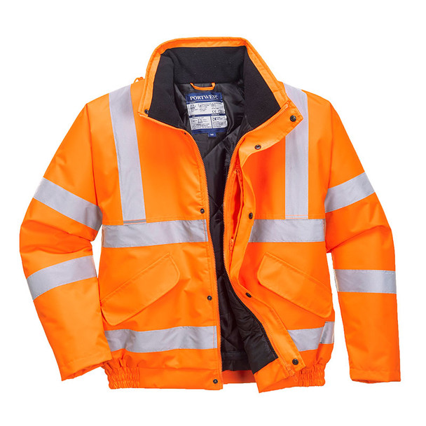 PortWest Class 3 Hi Vis Orange Bomber Jacket URT32 Front