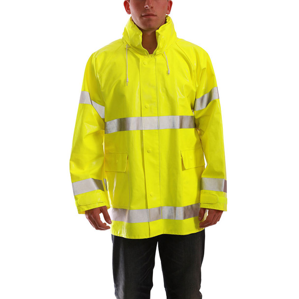 Tingley Class 3 Hi Vis Yellow Comfort-Brite Rain Jacket J53122 Front