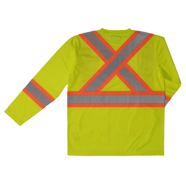 Tough Duck Class 3 Hi Vis Two-Tone X-Back Moisture Wicking Long Sleeve T-Shirt ST10