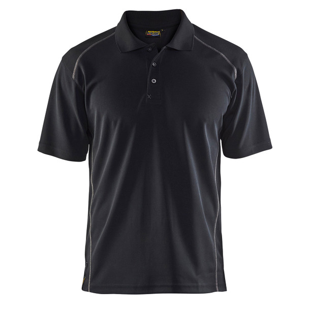 Blaklader Moisture Wicking Short Sleeve Black Polo Shirt with UPF 40 Protection 345110519900 Front