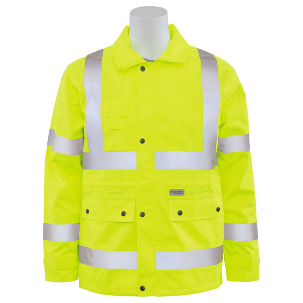 ERB Class 3 Hi Vis Lime Raincoat S371-L Front