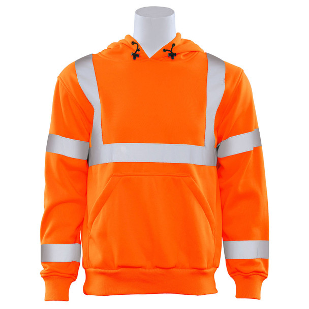 ERB Class 3 Hi Vis Orange Pullover Hooded Sweatshirt W376-O Front