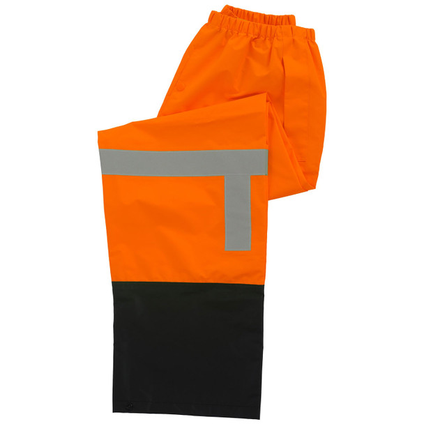 ERB Class E Hi Vis Orange Black Bottom Rain Pants S373PTB-O