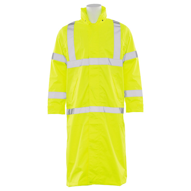 ERB Class 3 Hi Vis Lime Full Length Raincoat S163-L Front