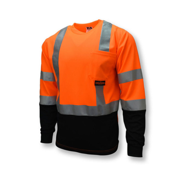 Radians Class 3 Hi Vis Orange Black Bottom Long Sleeve T-Shirt ST21B-3POS Front