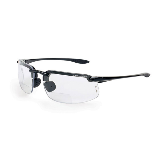 Crossfire ES4 Pearl Gray Half-Frame Clear Bifocal Reader Lens Safety Glasses ES4-Readers - Box of 12