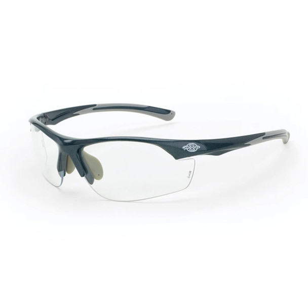 Crossfire AR3 Shiny Pearl Gray Half-Frame Clear Lens Safety Glasses 1664 - Box of 12