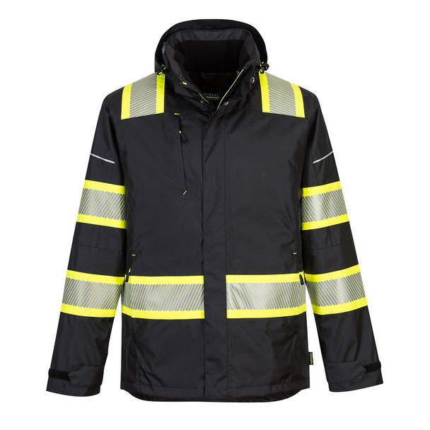 PortWest Enhanced Visibility Black Iona Winter Jacket F144 Front