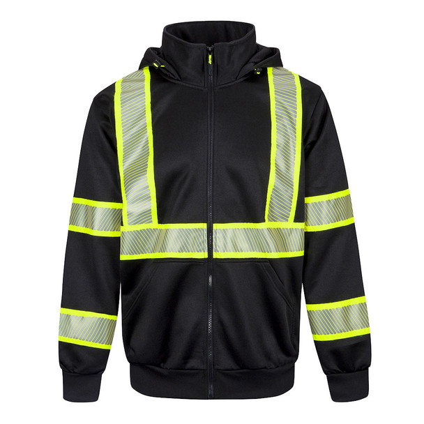 PortWest Enhanced Visibility Black Iona Hoodie F143 Front