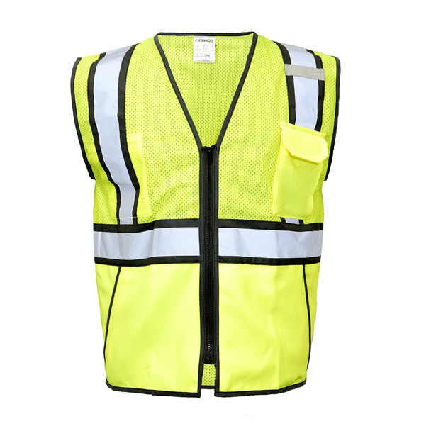 Kishigo Reflective Color Contrast Vest Lime-Black Class 2 - 1596 