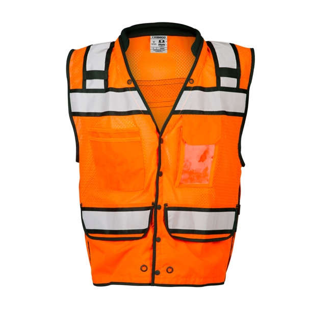 Kishigo High Performance Surveyors Zipper Snaps S5006 Lime | S5007 Orange