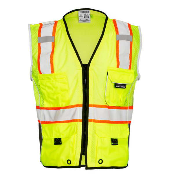 Kishigo Premium Black Series Heavy Duty Vest 1513 Lime Kishigo Premium Black Series Heavy Duty Vest 1513 Lime