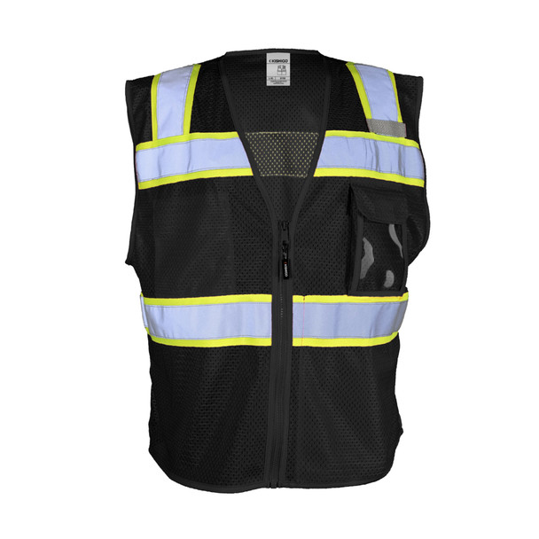 Kishigo Enhanced Visibility 3 Pocket Mesh Vest B150 Black