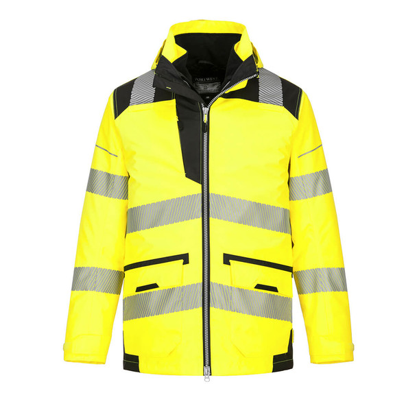 PortWest PW3 Hi-Vis 5-in-1 Jacket Yellow/Black PW367