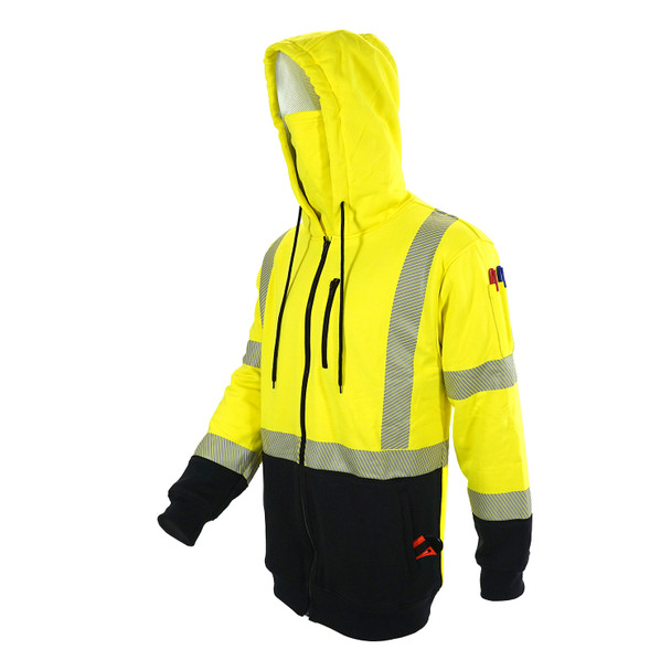 Flamesafe FR Hi Vis Hoodie Front Zip Cat 2, Class 3 HODMA-HVBKZF-01