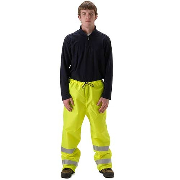 NASCO Class E Hi Vis WorkLite Elastic Waist Made in USA Rain Pants 81PF