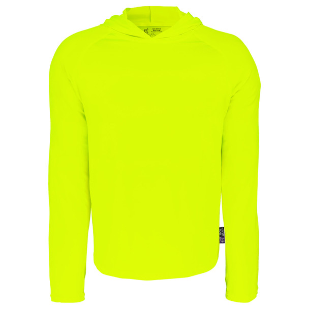 FrogWear® HV Premium High-Visibility Hooded Long-Sleeve Self-Wicking Shirt - GLO-200HLS
