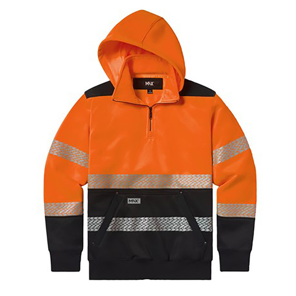 MAX Apparel Class 3 Orange Quarter-Zip Hooded Sweatshirt MAX653