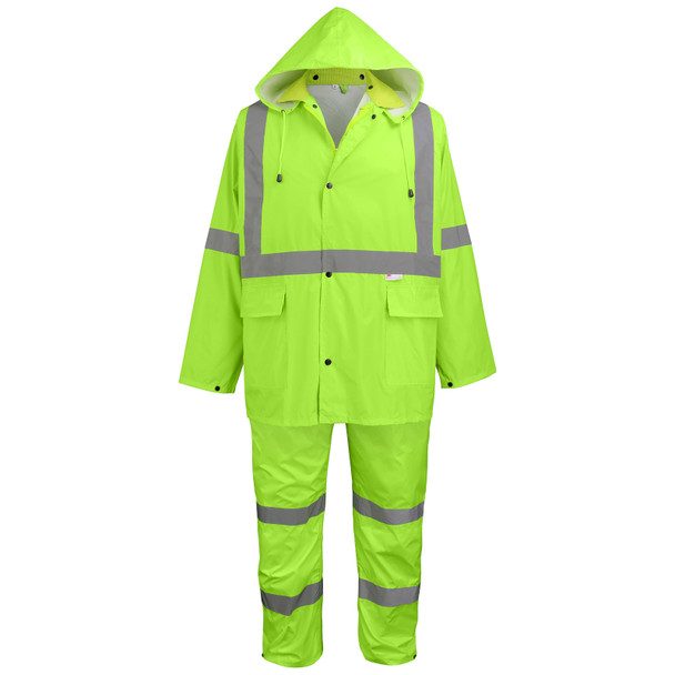 FrogWear® HV Three-Piece High-Visibility Rain Suit - GLO-8000