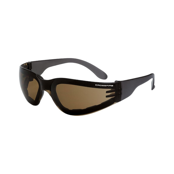 Crossfire Shield Foam Lined HD Anti-Fog Brown Lens Safety Glasses 546AF - Box of 12