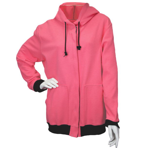 NSA Womens FR NFPA 70E Pink Zip Up Made in USA Sweatshirt C21SA-05W