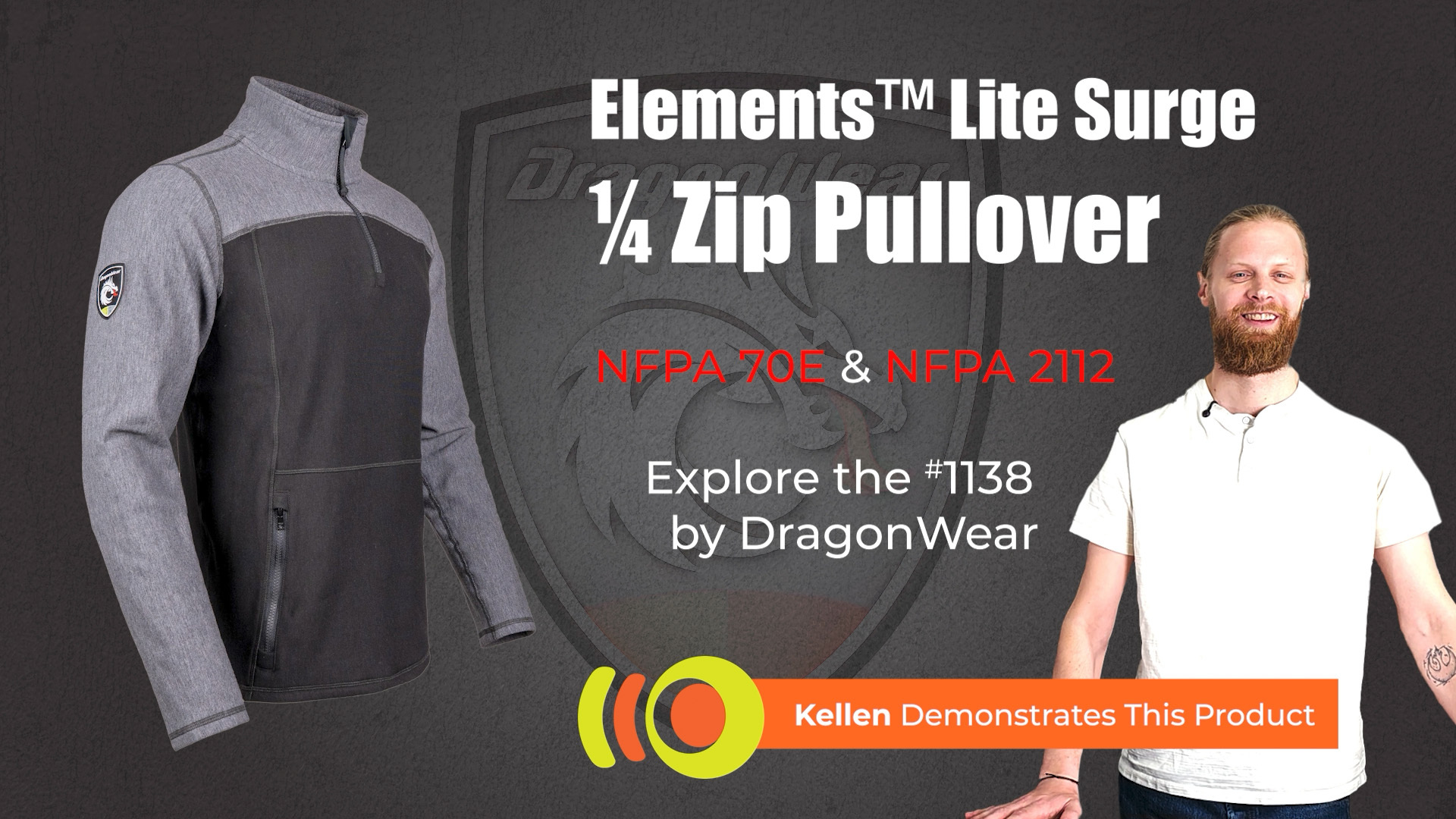 Kellen Demos the Dragonwear Elements™ Lite Surge 1/4 Zip Pullover 1138