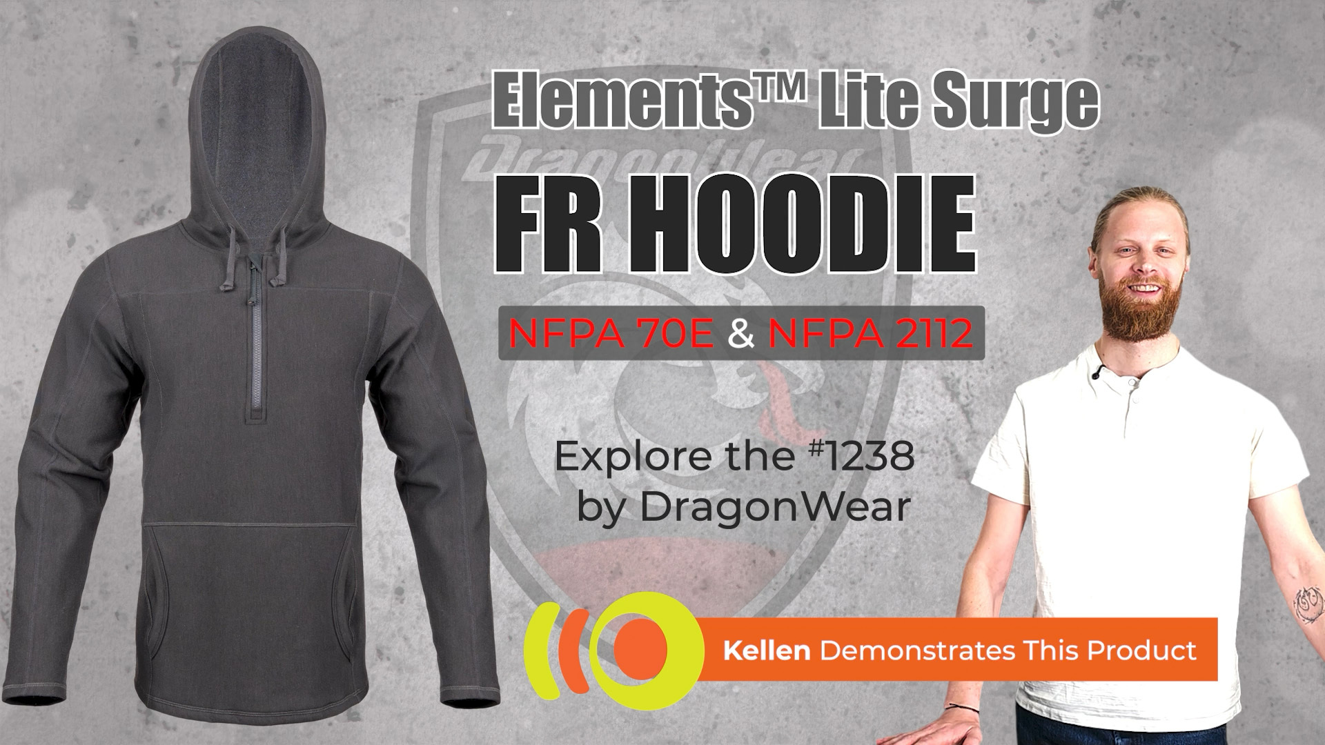 Kellen features the Dragonwear Elements™ Lite Surge Hoodie 1238