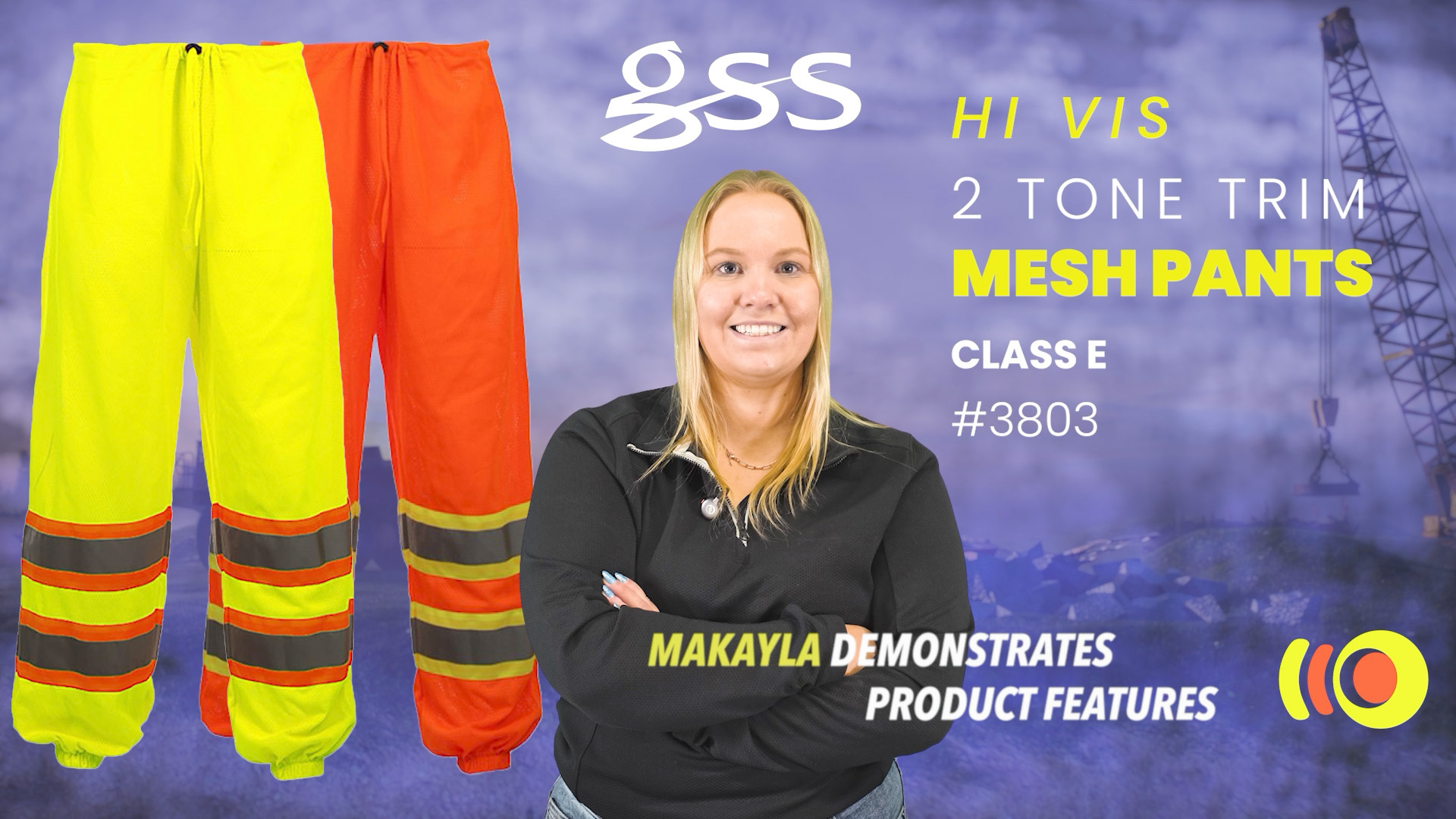 Watch Makayla demo the GSS Class E Hi Vis Lime 2 Tone Trim Mesh Pants 3803 