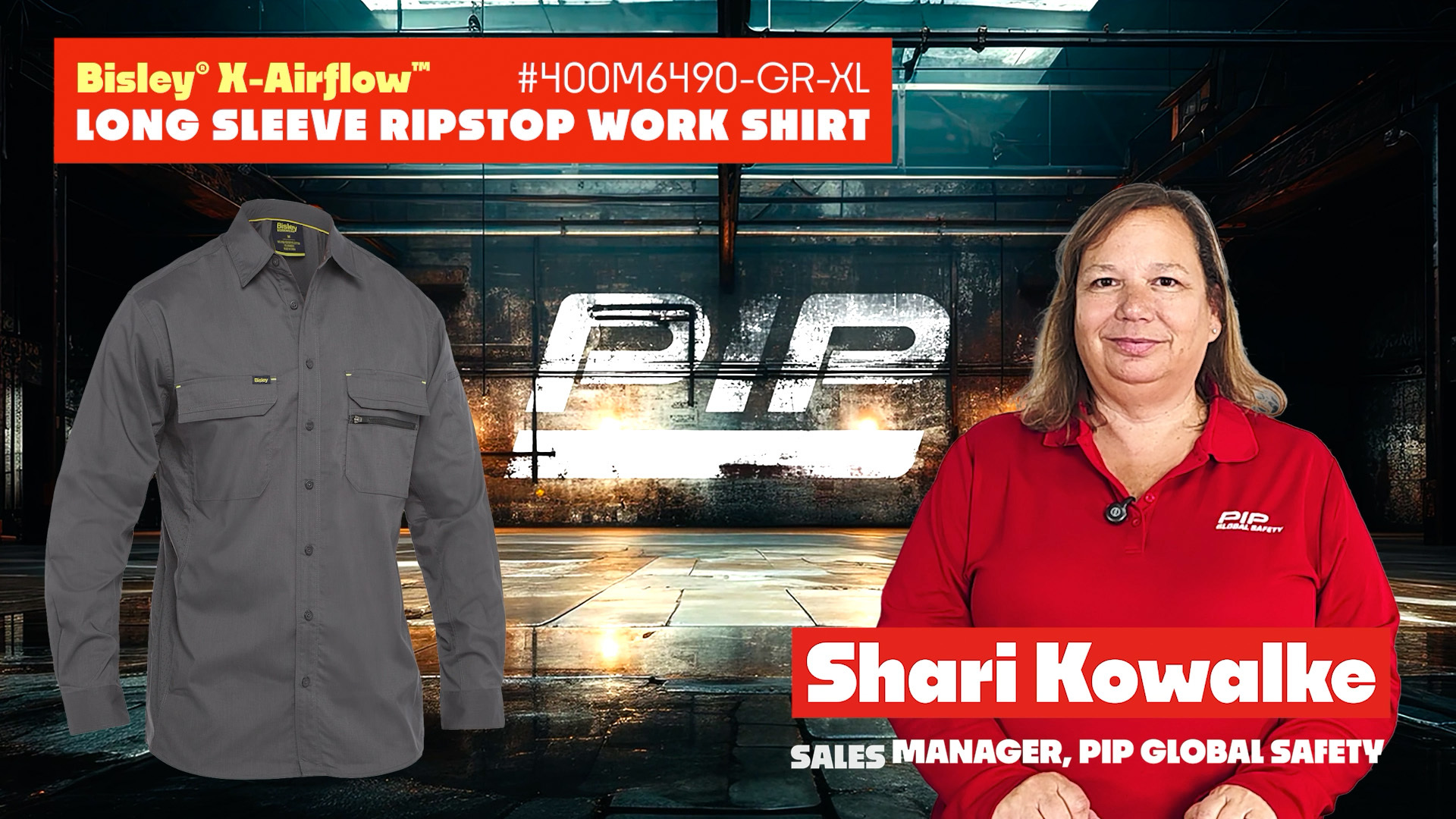 Shari demos the Bisley® X-Airflow™ Long Sleeve Ripstop Work Shirt 400M6490