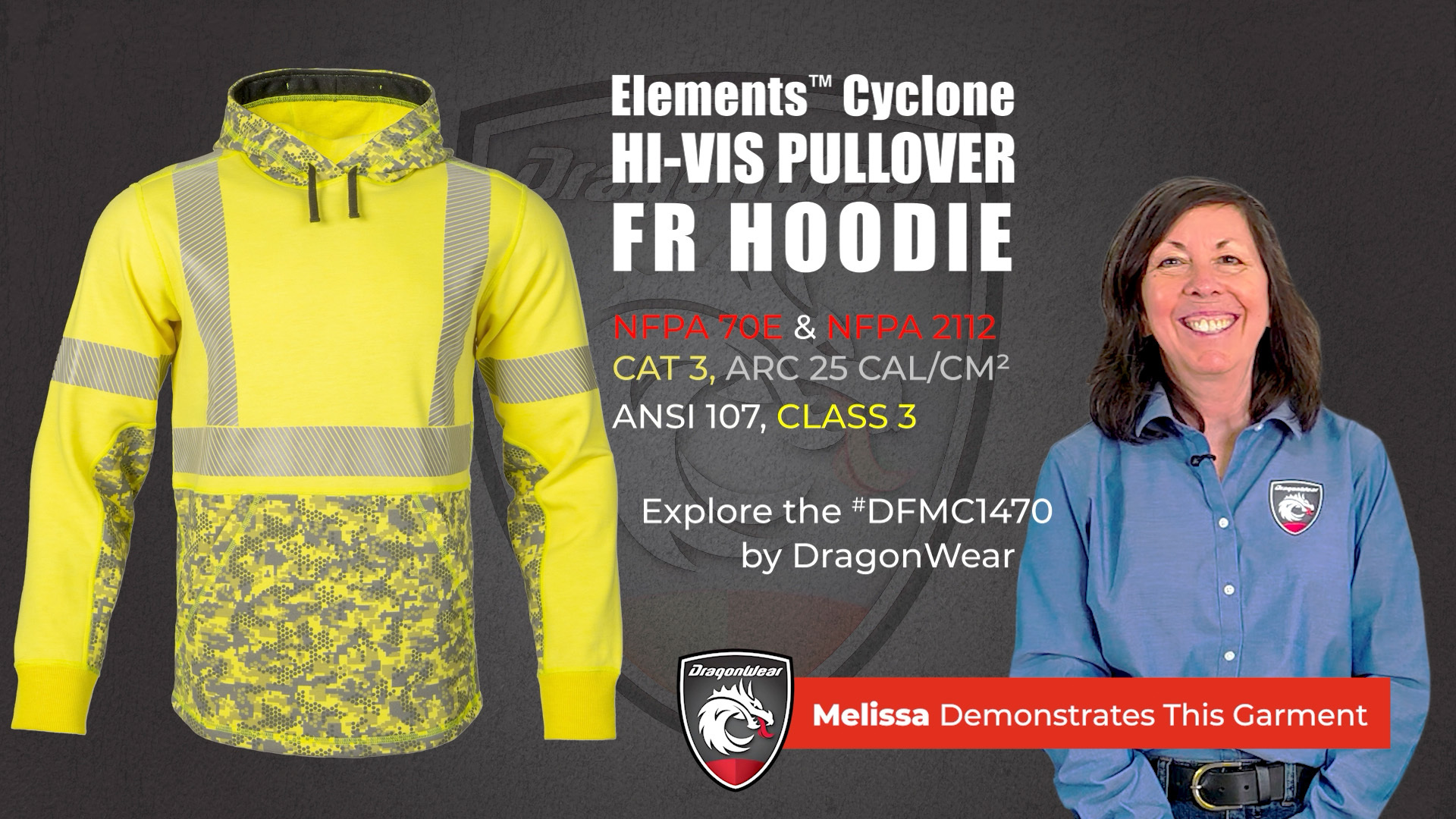 Dragonwear Elements™ Cyclone Hi-Vis Pullover FR Hoodie DFMC1470