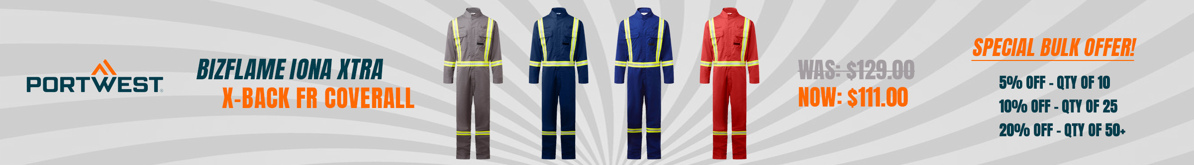 Special Offer - Portwest Bizflame X Back Iona Xtra FR Coverall FR511