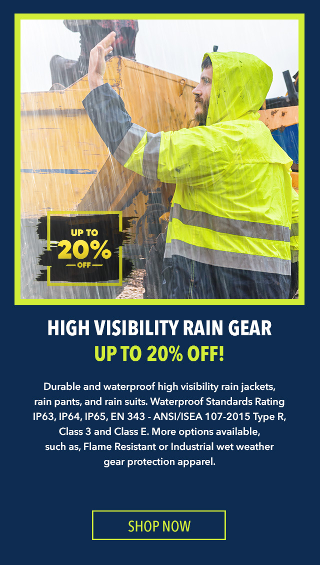 High Visibility Rain Gear Specials
