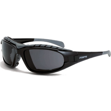 shiny black frame foam lined CrossFire Diamondback smoke anti-fog lens shiny black frame foam lined CrossFire Diamondback smoke anti-fog lens