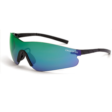 Crossfire Blade Black Frameless Emerald Mirror Lens Safety Glasses