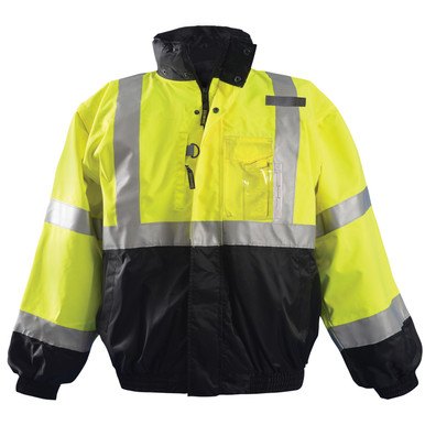 Occunomix Class 3 Hi Vis Yellow 4-in-1 Black Bottom Bomber Jacket