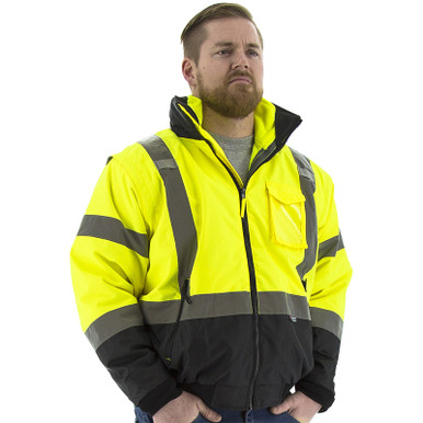 Majestic Class 3 Hi Vis Yellow Black Bottom 8-in-1 Bomber Jacket 75-1383