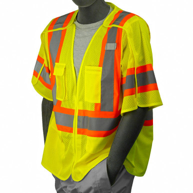 Majestic Class 2 LED X Back Reflective Vest - 5 Point Breakaway