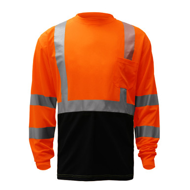 GSS Class 3 Hi Vis Orange Black Bottom Long Sleeve T-Shirt 5114