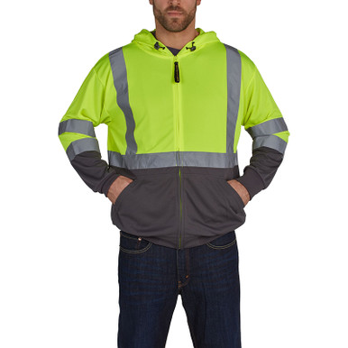 Utility Pro Class 3 Hi Vis Yellow Moisture Wicking Zip Up