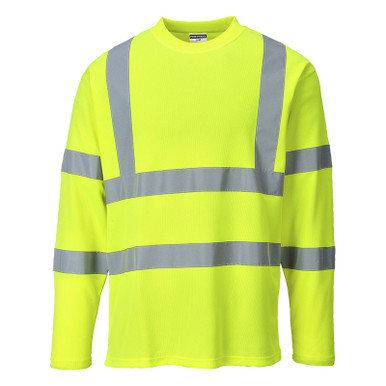 PortWest Class 3 Hi Vis Cotton Comfort Long Sleeve T-Shirt S278