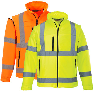3(san)洋装店 TYPE2-02 WestGermanTrousers WP PortWest Class 3 Hi Vis 2-in-1 Softshell Jacket US428