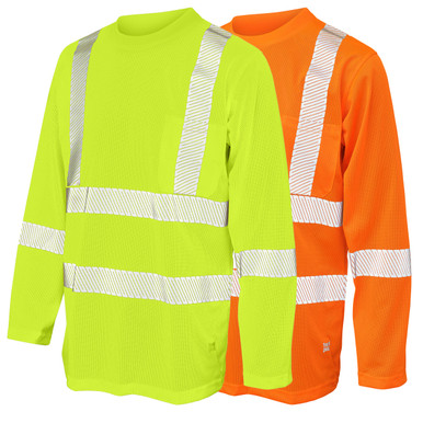 Tough Duck Class 3 Hi Vis X-Back Long Sleeve T-Shirt with Pocket