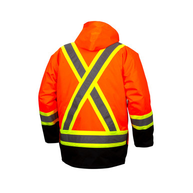 Pyramex Class 3 Hi Vis Orange Two-Tone X-Back Black Bottom Trim 7