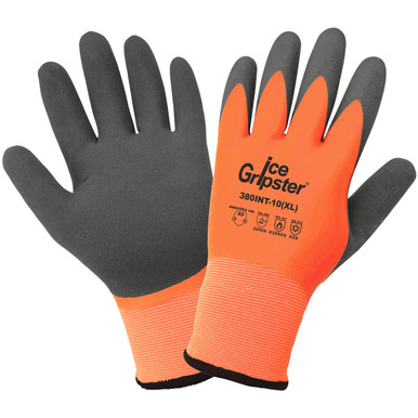 Ice Gripster® Three-Quarter Foam Rubber Coated Palm Hi-Vis Low Temp Gloves  with Cut Abrasion Puncture Dozen 338INT