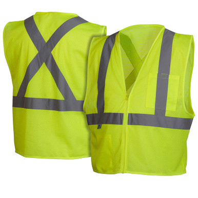 Pyramex Class 2 Hi Vis Lime Safety Vest RCZ2110