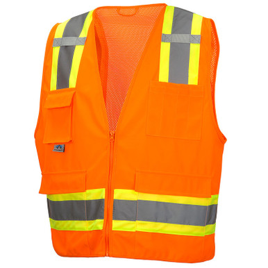 Pyramex Class 2 Hi Vis Orange Two-Toned Safety Vests RVZ2420