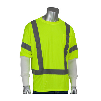Tシャツ・カットソー No.1056 P napping stripe warmer T (3color) Occunomix Class 3 Hi Vis Black Bottom Moisture Wicking Long